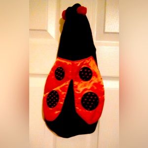 NWOT Ladybug costume for dogs up to 15 lbs. medium  size with hood.